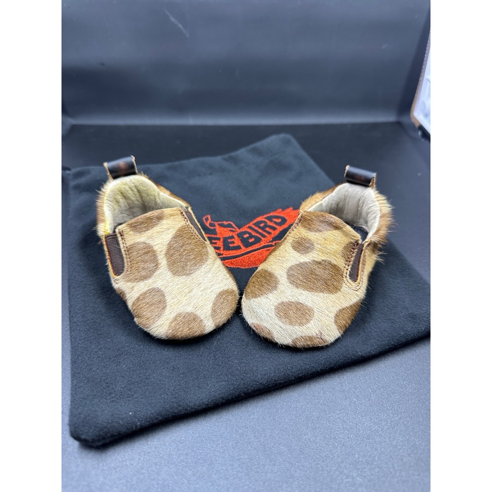 Freebird Loafers Infant 4.5in Brown Giraffe Print Calf Hair Slip On Shoes